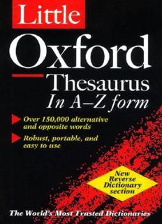 The Oxford Thesaurus – An A-Z Dictionary Of Synonyms